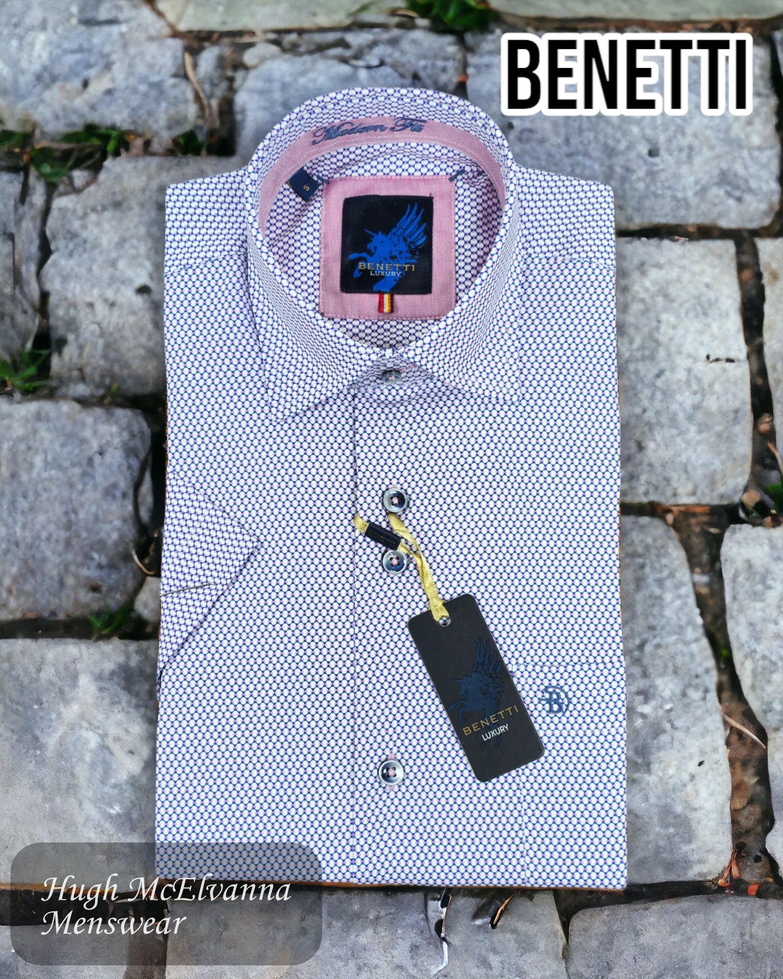 Benetti 'LEO' Violet Short Sleeve Shirt