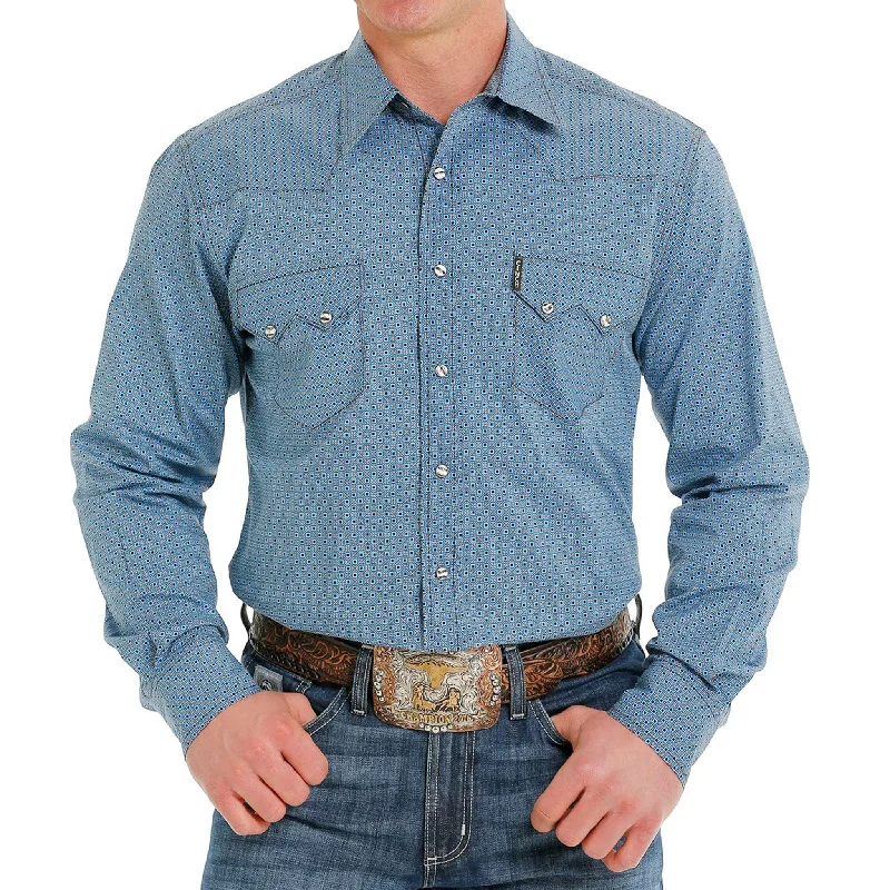 Cinch Men's Blue Print Shirt