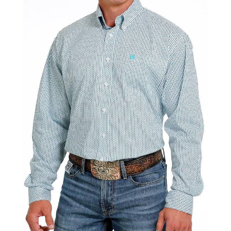 Cinch Men's Geo Blue & White Print Shirt