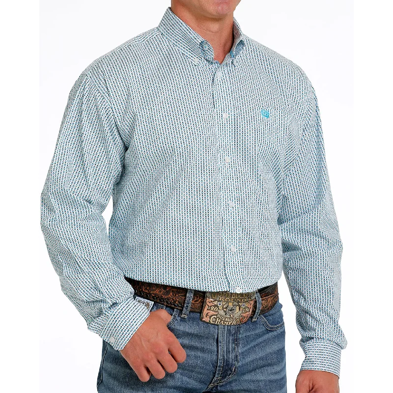 Cinch Men's Geo Blue & White Print Shirt