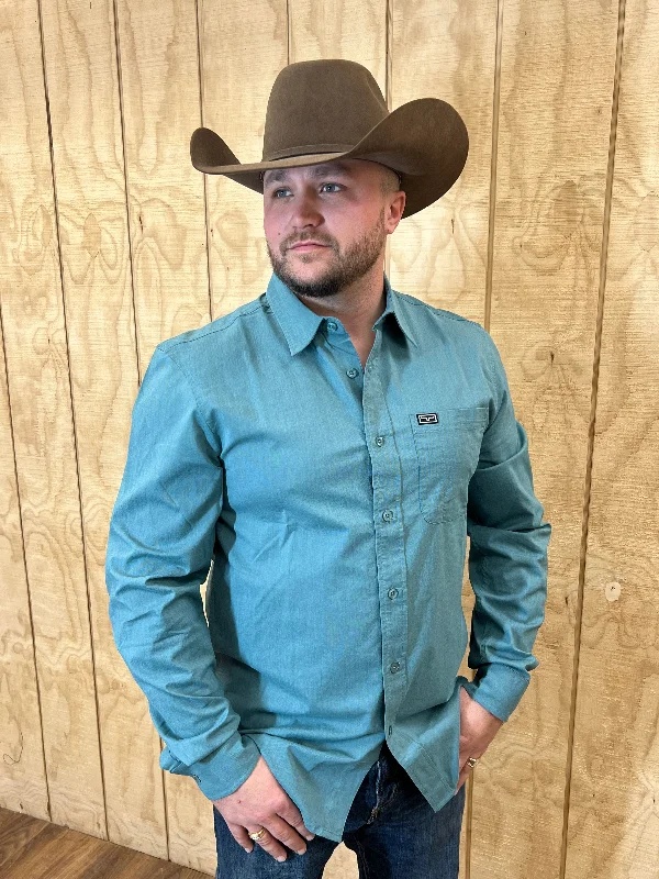 Kimes Ranch Men's Blue Long Sleeve Linville Western Top