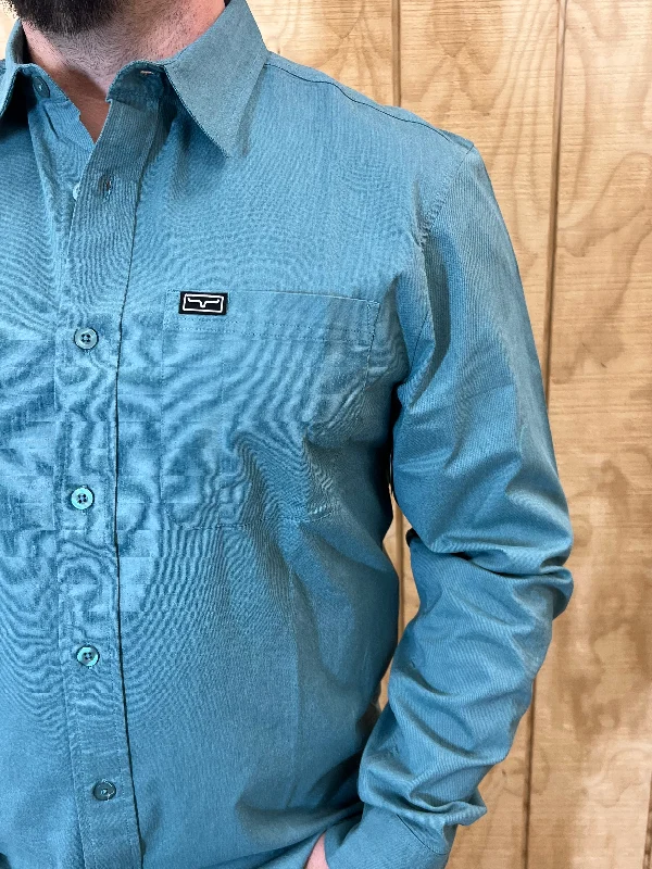 Kimes Ranch Men's Blue Long Sleeve Linville Western Top