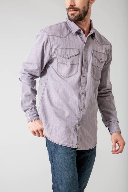 Kimes Ranch Men's Grey Denim Grimes Western Shirt