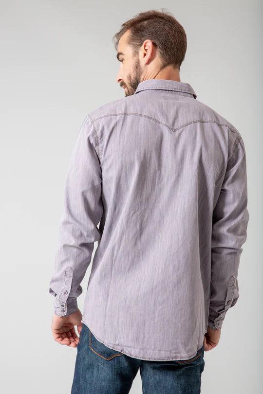 Kimes Ranch Men's Grey Denim Grimes Western Shirt