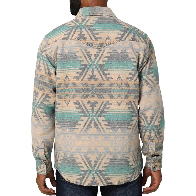 Wrangler Men's Cream/Turquoise Aztec Shirt