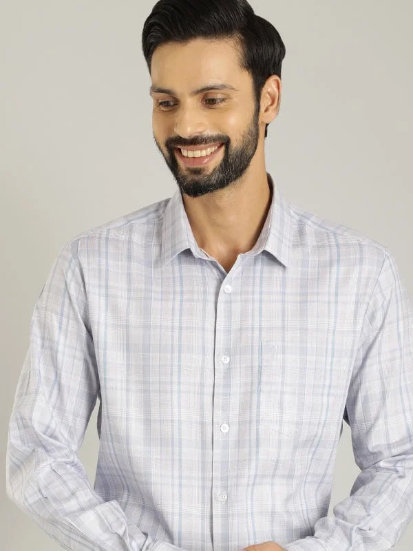 Men Checked Full Sleeve Cotton Blend Shirt