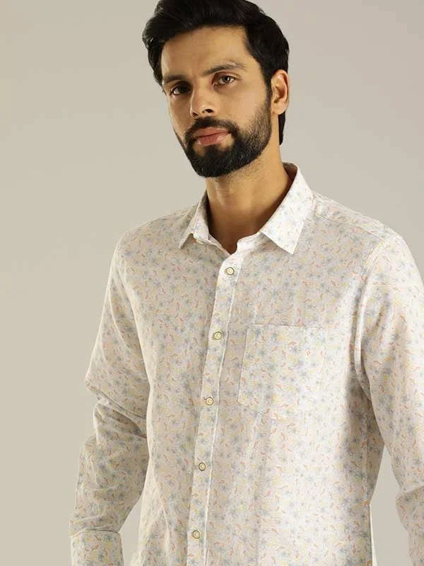 Men Printed Full Sleeve Linen Blend Shirt