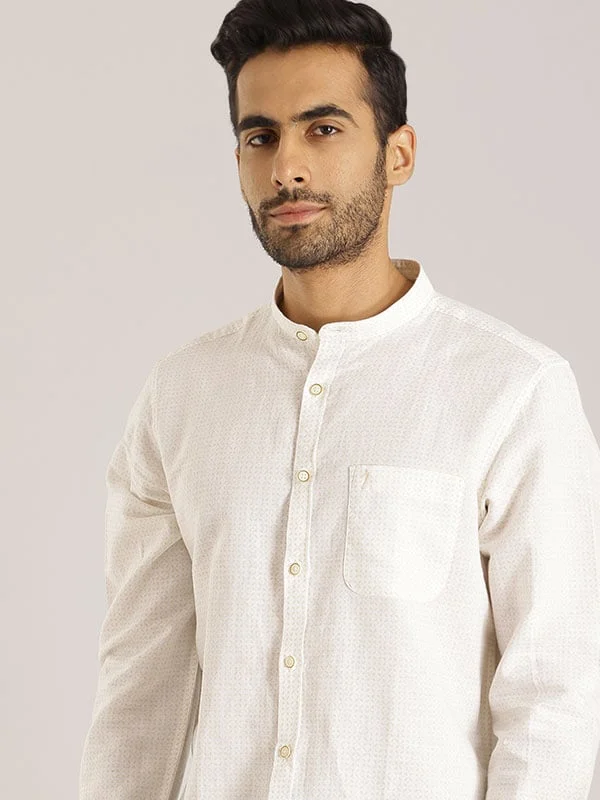 Men Printed Full Sleeve Linen Blend Shirt