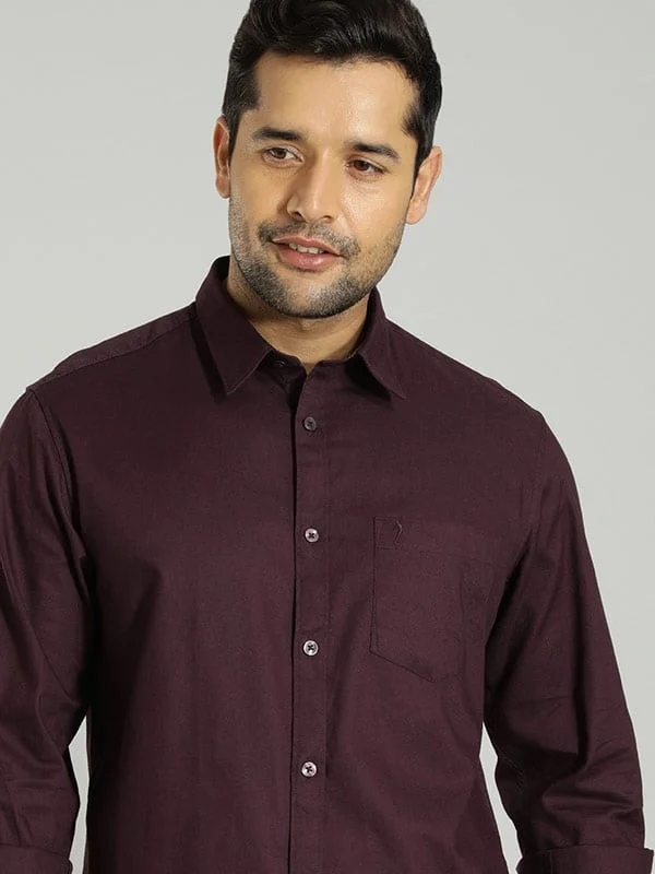 Men Solid Full Sleeve Cotton Shirt