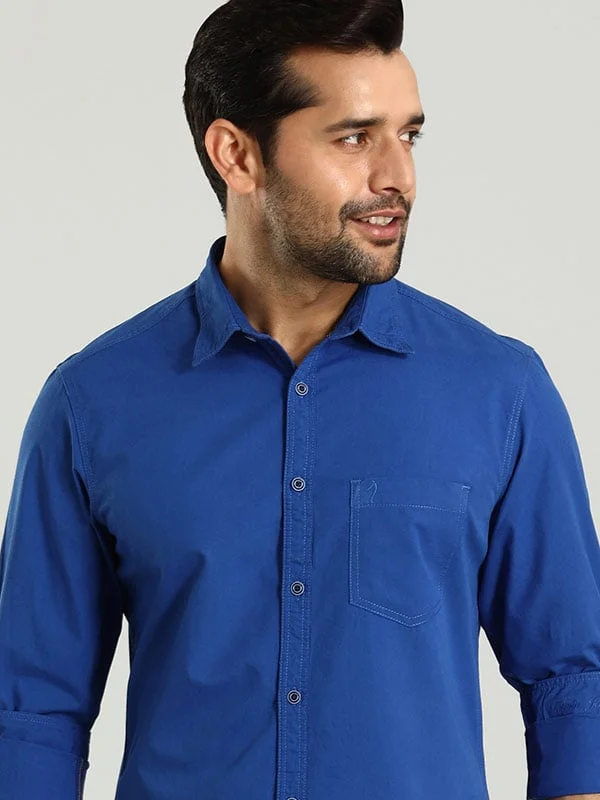 Men Solid Full Sleeve Cotton Shirt