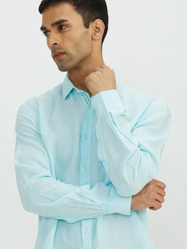 Men Solid Full Sleeve Linen Shirt