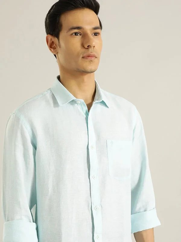 Men Solid Full Sleeve Linen Shirt