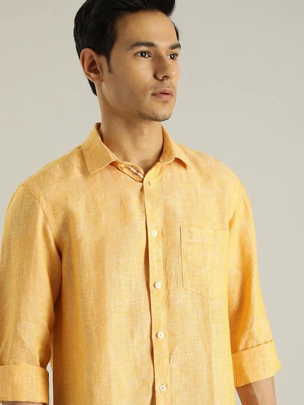 Men Solid Full Sleeve Linen Shirt