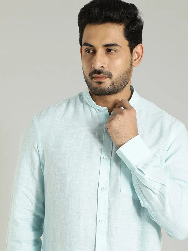 Men Solid Full Sleeve Linen Shirt