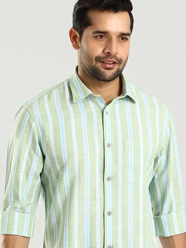 Men Striped Full Sleeve Cotton Blend Shirt