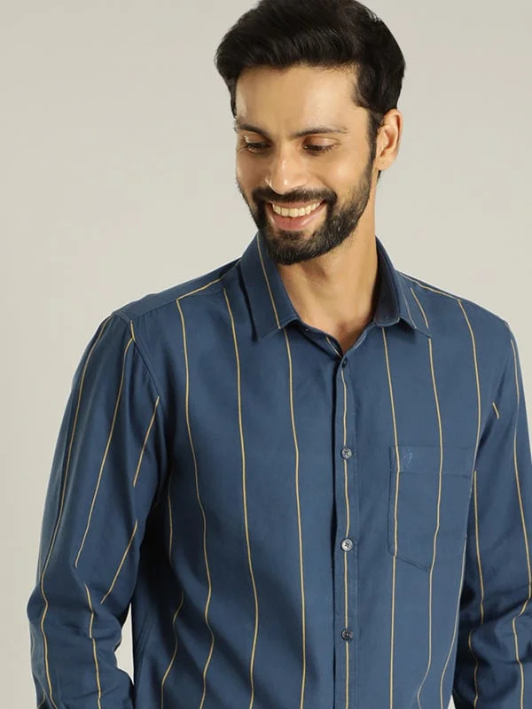 Men Striped Full Sleeve Cotton Shirt