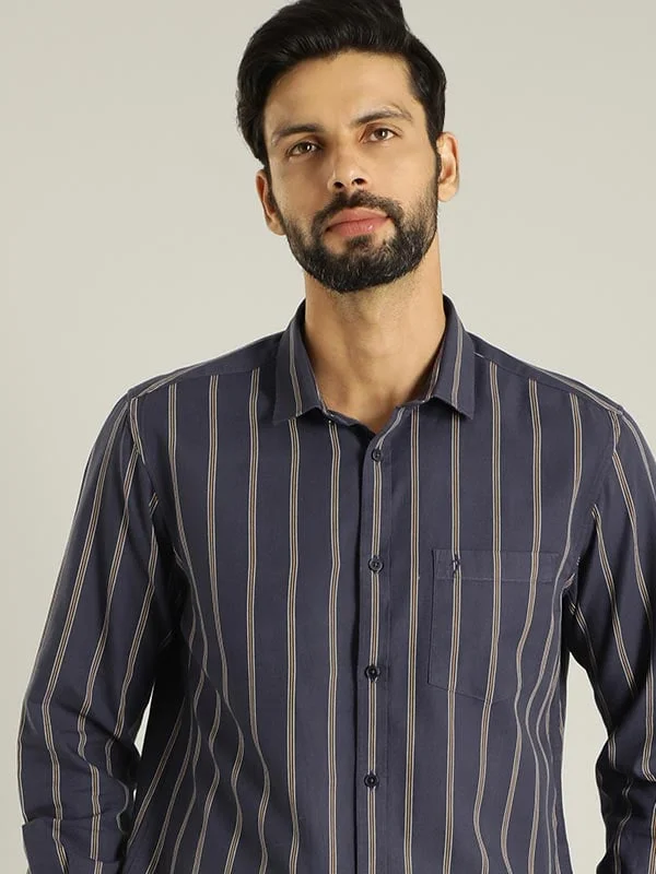 Men Striped Full Sleeve Cotton Shirt