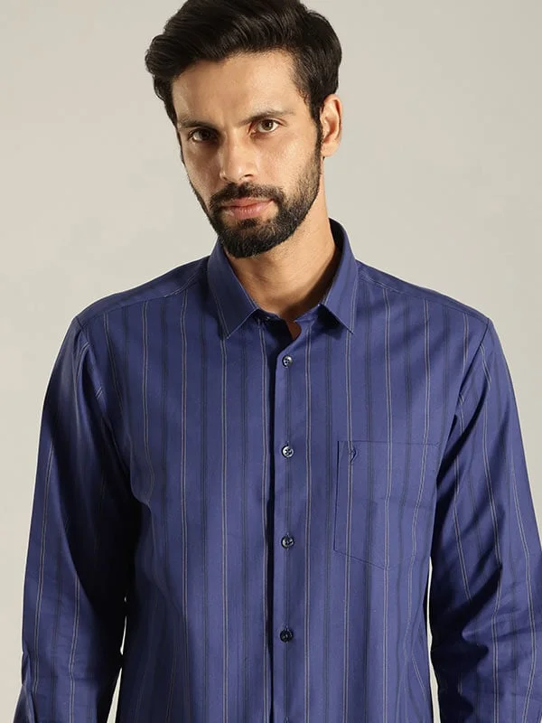 Men Striped Full Sleeve Cotton Shirt