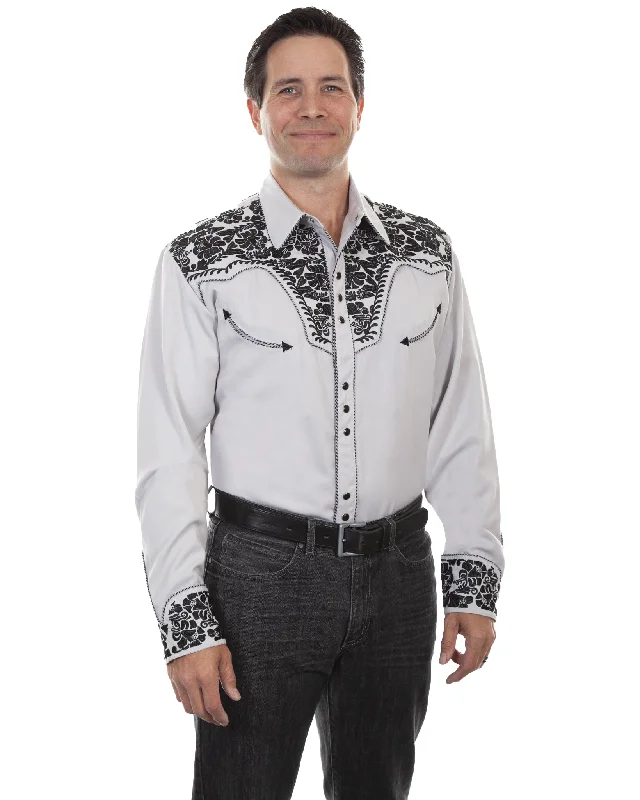 Men's Floral Tooled Western Shirt