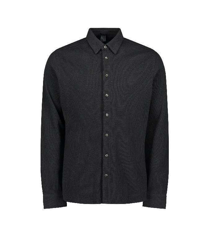 Lesli Micro Waffle Shirt – Navy