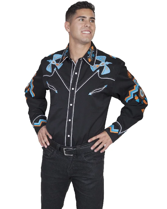 Mens Phoenix Embroidered Western Shirt