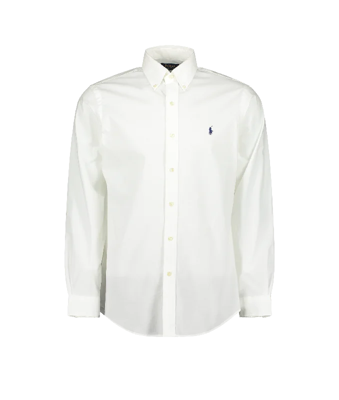 Custom Fit Stretch Poplin Shirt - White