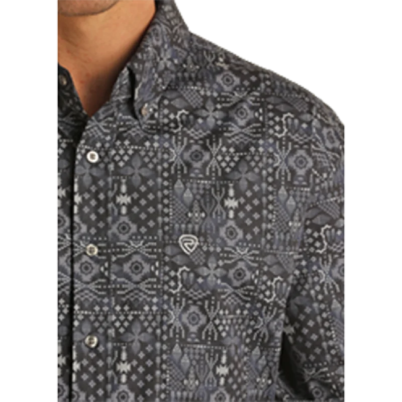 Rock & Roll Men's Navy Bandana Long Sleeve