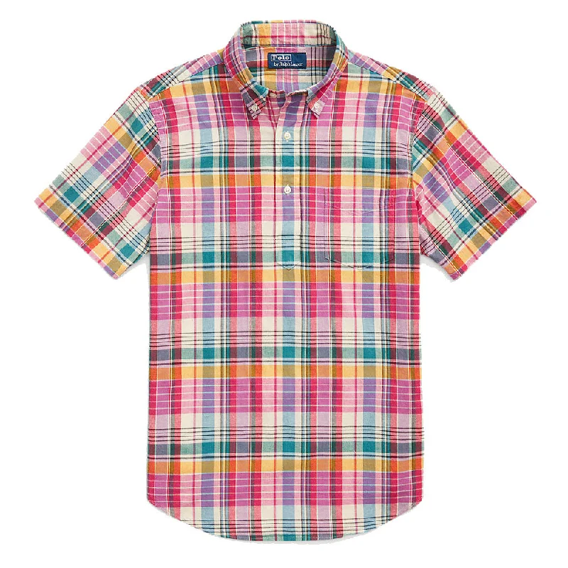 Polo Ralph Lauren Classic Fit Madras Popover Shirt Pink/Cream Multi