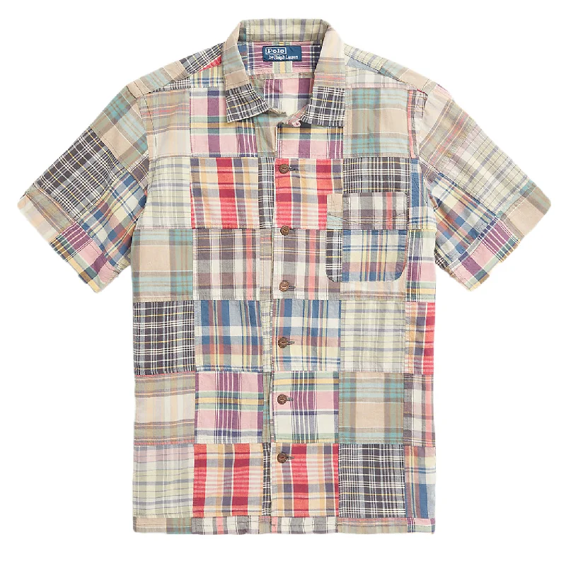 Polo Ralph Lauren Classic Fit Patchwork Madras Camp Shirt Key West Patchwork