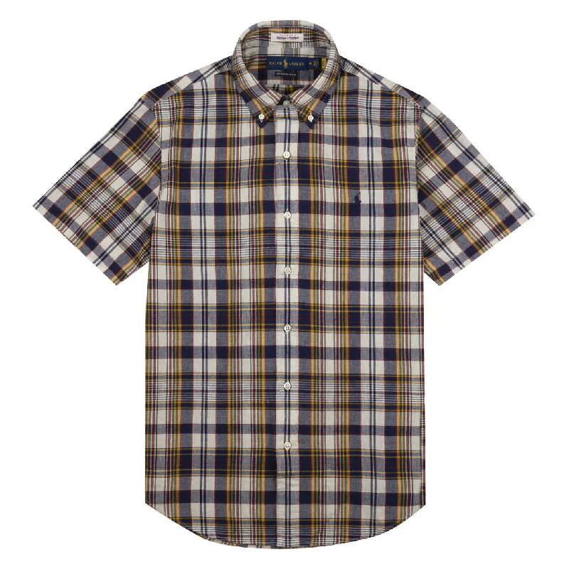 Polo Ralph Lauren Cotton Check Shirt Navy / Yellow Multi