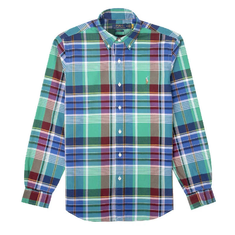 Polo Ralph Lauren Custom Fit L/S Check Shirt Royal / Green Multi