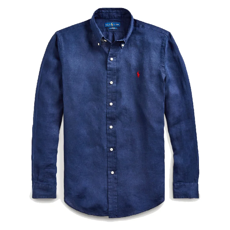 Polo Ralph Lauren Custom Fit Linen Shirt Newport Navy