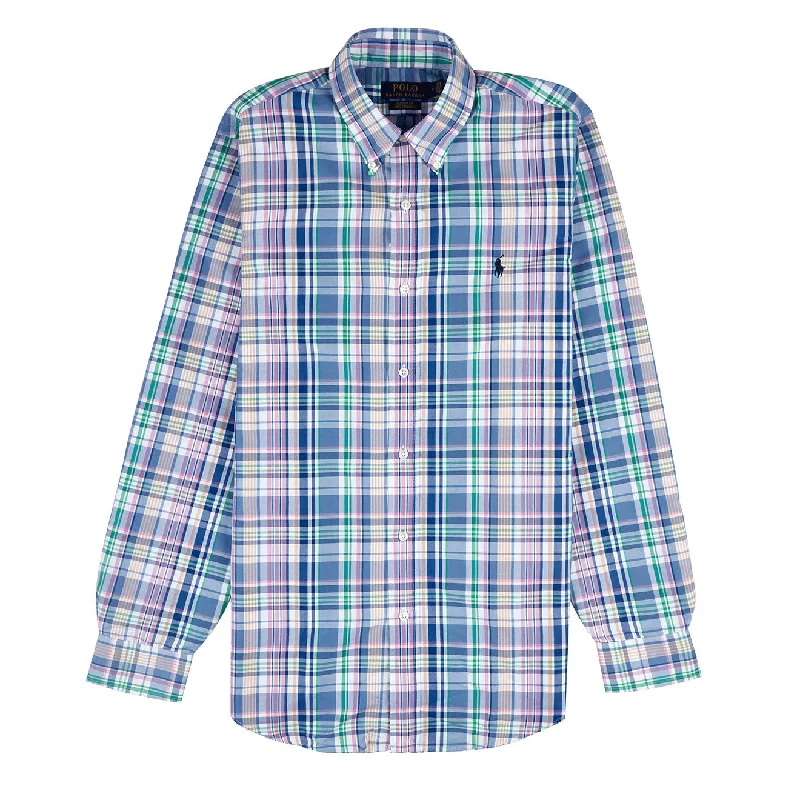 Polo Ralph Lauren Custom Fit Oxford Shirt Blue / Pink Multi