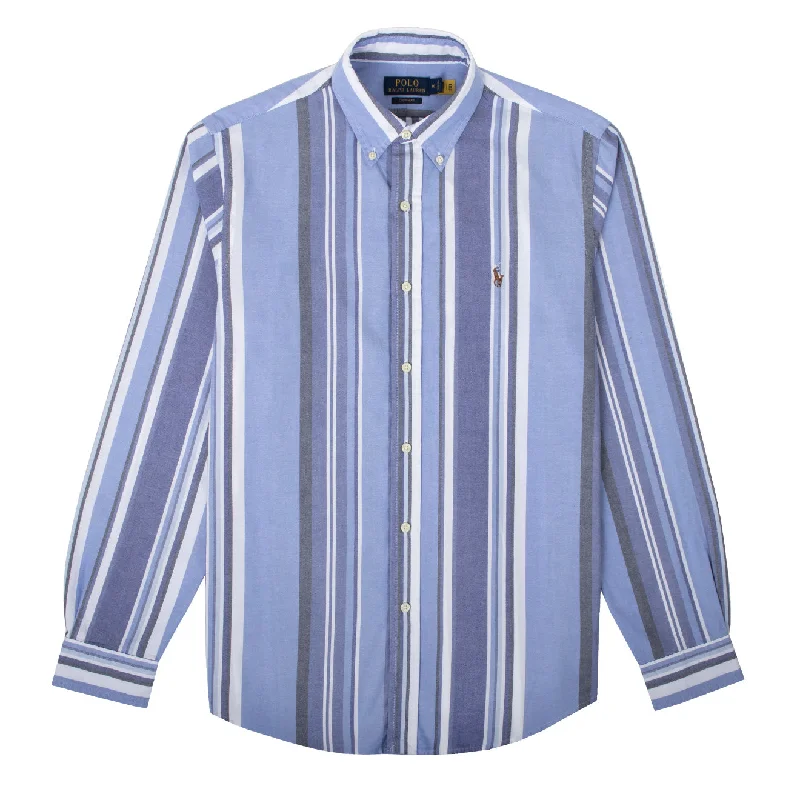 Polo Ralph Lauren Custom Fit Striped Oxford Shirt Blue Multi