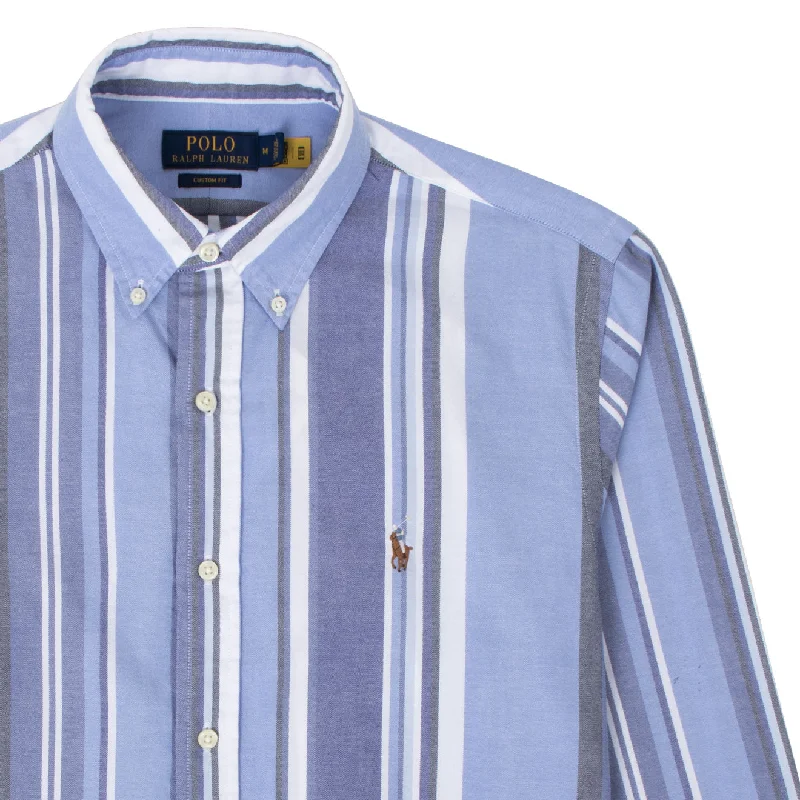 Polo Ralph Lauren Custom Fit Striped Oxford Shirt Blue Multi