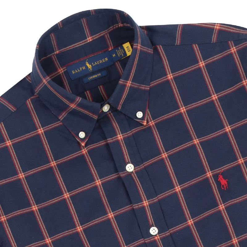 Polo Ralph Lauren Large Check Custom Fit Shirt Navy / Red