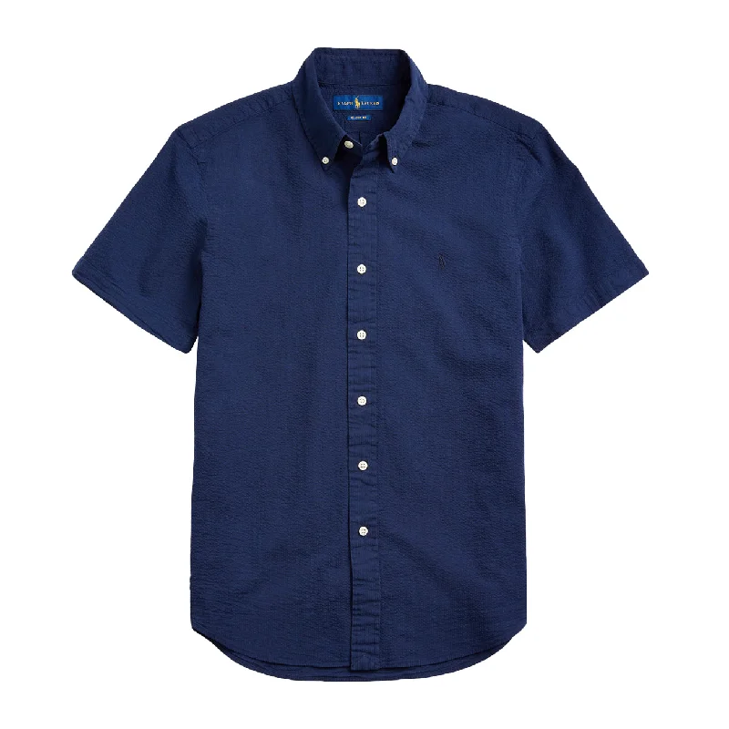 Polo Ralph Lauren S/S Seersucker Slim Fit Shirt Astoria Navy