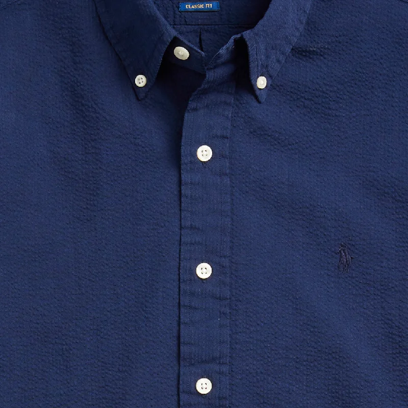 Polo Ralph Lauren S/S Seersucker Slim Fit Shirt Astoria Navy