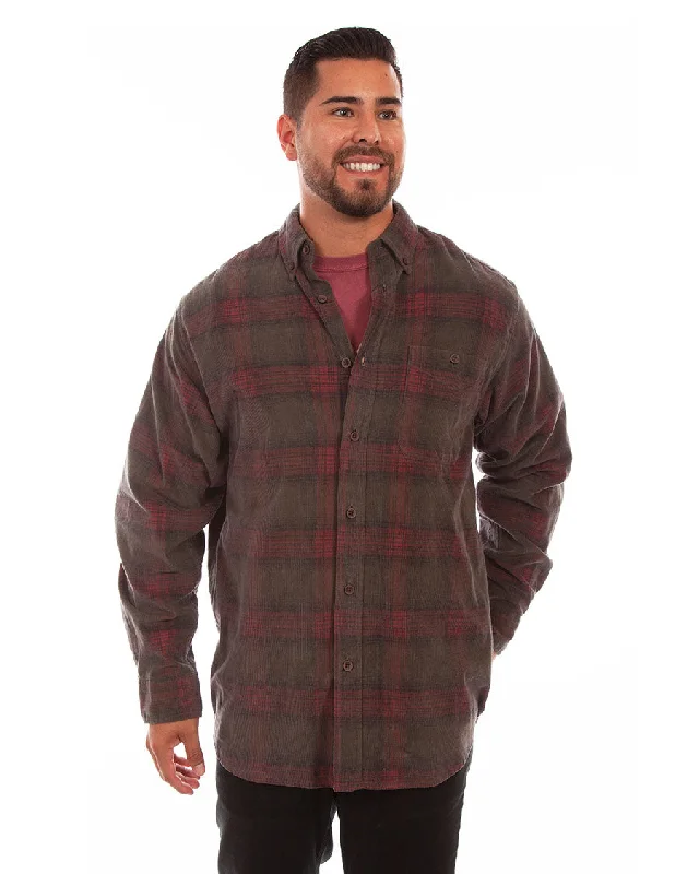 Men's Corduroy Plaid Shirt