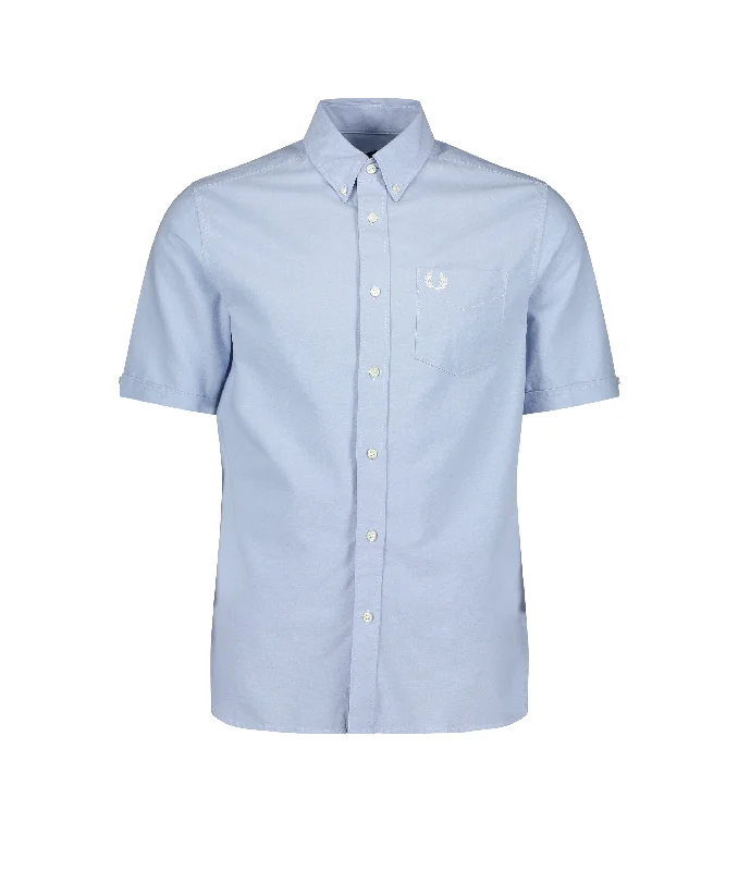 Short Sleeve Oxford Shirt - Blue