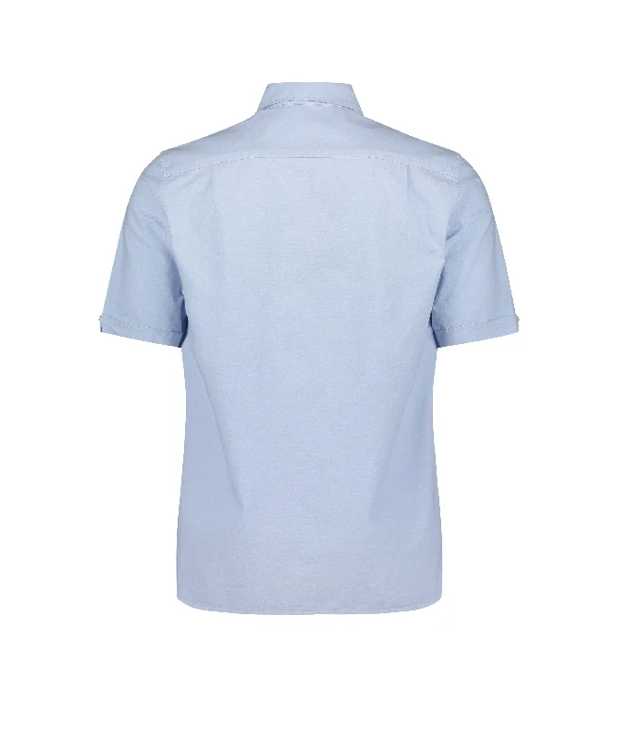 Short Sleeve Oxford Shirt - Blue