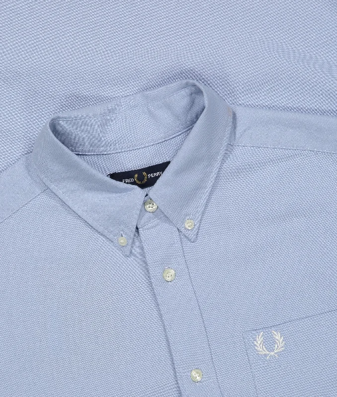 Short Sleeve Oxford Shirt - Blue