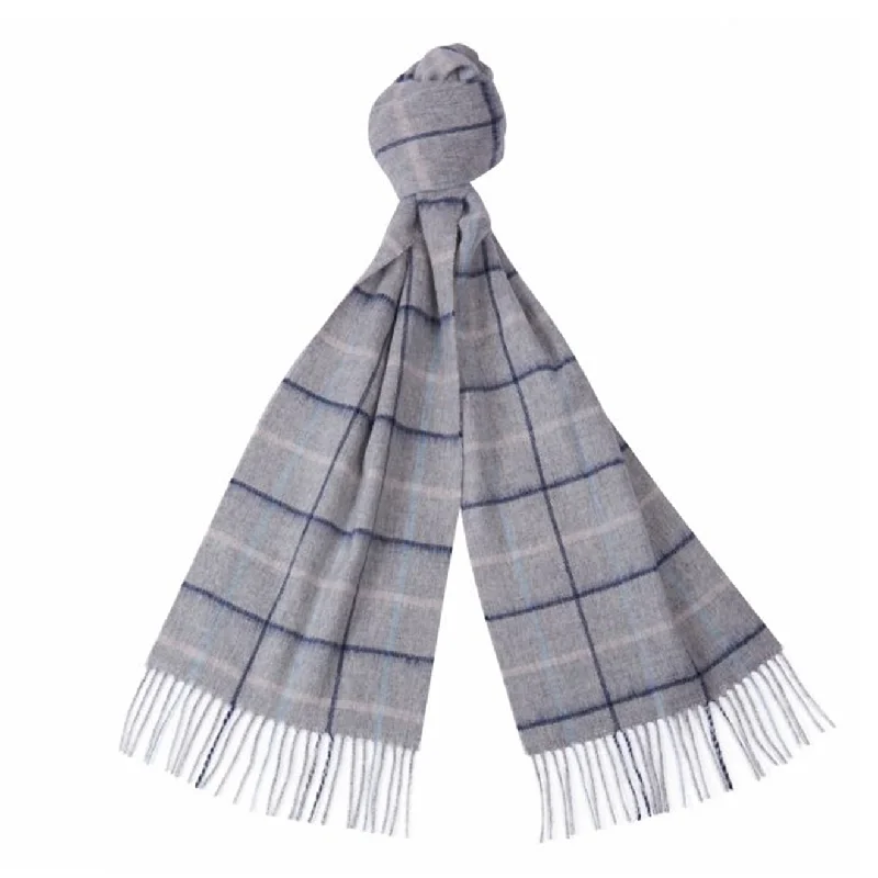 Barbour Country Tattersall Scarf Grey/Blue/Pink