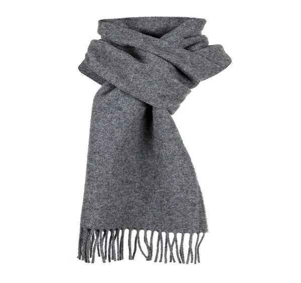 Dents Plain Grey Lambswool Scarf