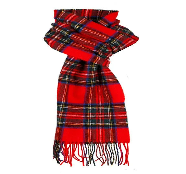 Dents Royal Stewart Tartan Check Lambswool Scarf