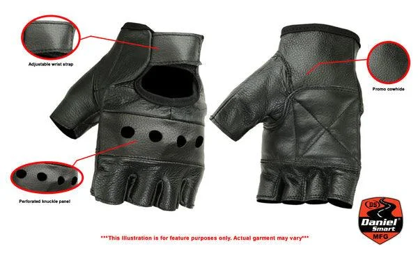 Economy Fingerless Multi-Use Leather Gloves