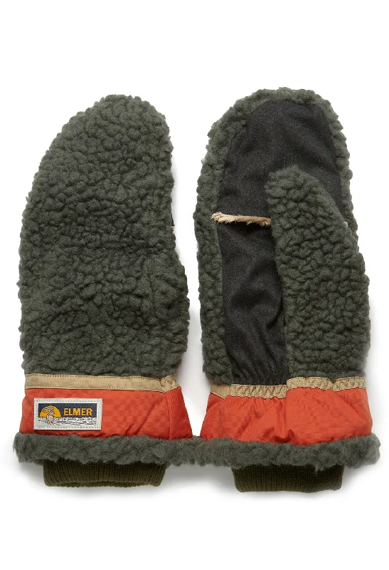 Elmer Deep Pile Mittens - Khaki