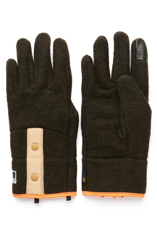 Elmer Recycled Wool Fleece Gloves - Khaki