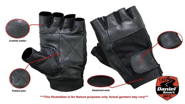 Leather / Mesh Fingerless Gloves