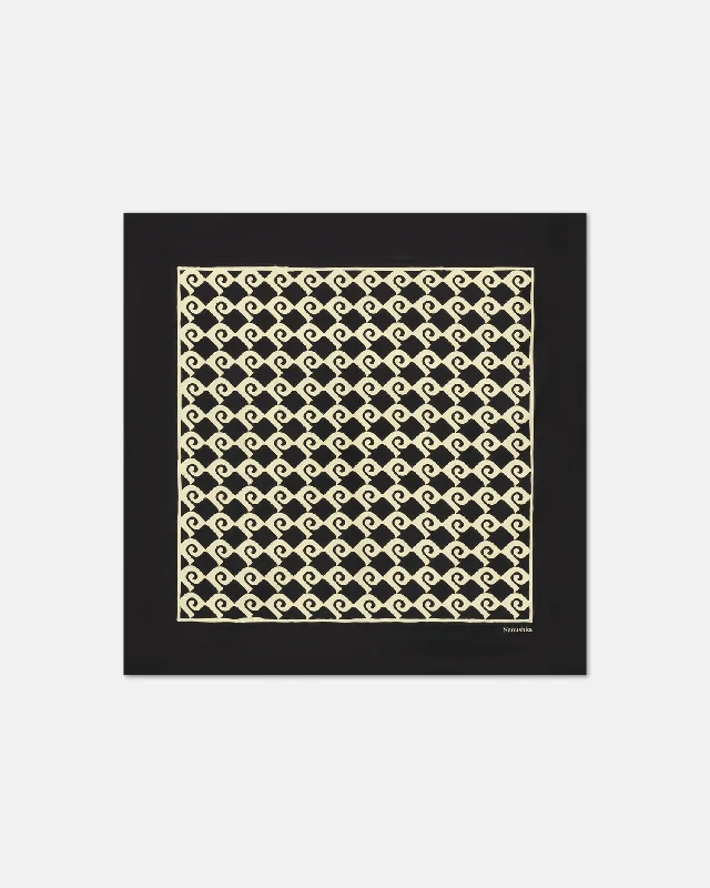 Shoul - Printed Silk Scarf - Diamond Check